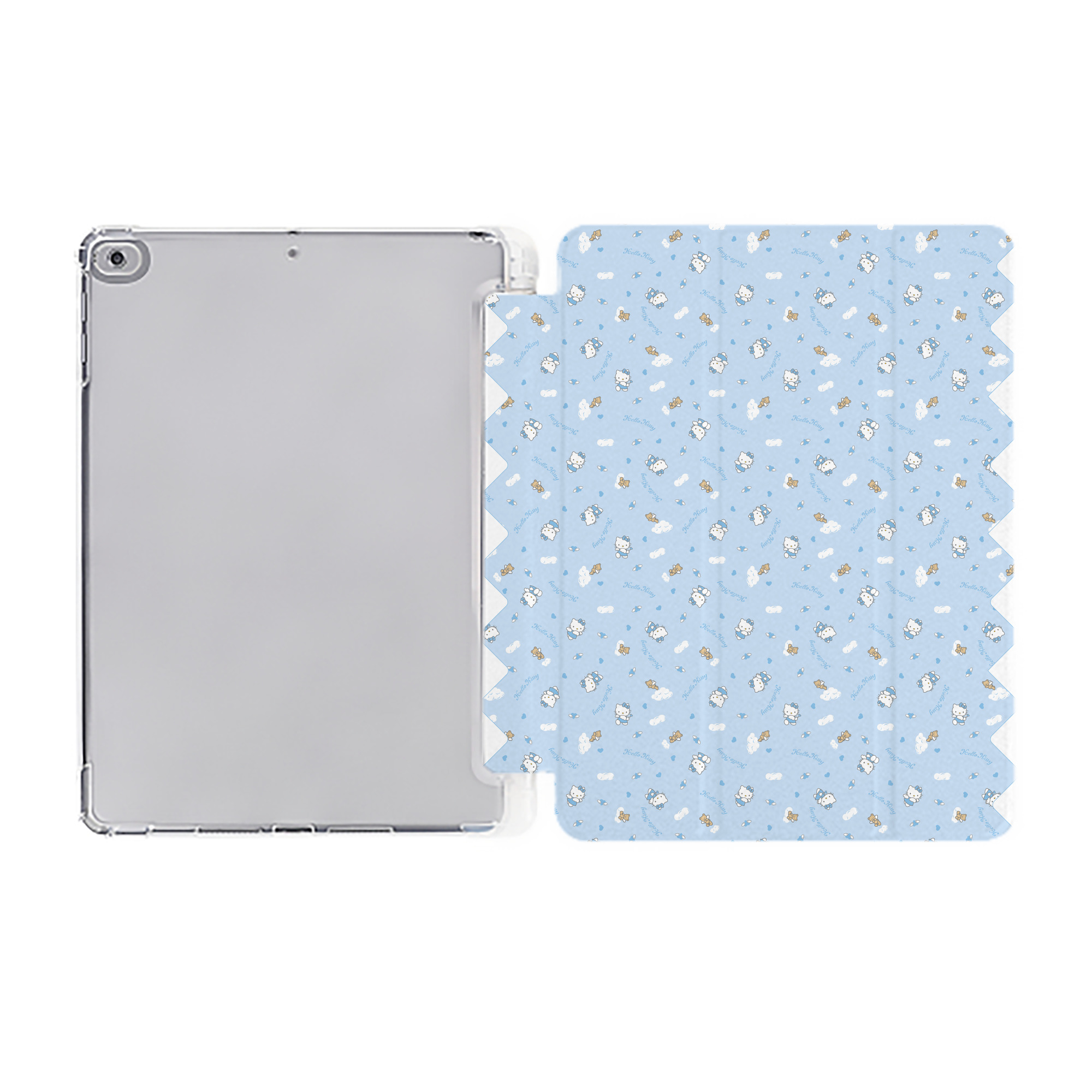 （画像用） Hello Kitty ハローキティ IPad ケース ペン収納付き 三つ折りスタンド PUレザー×シリコン 対応機種9.5/10.5/10.9インチ
